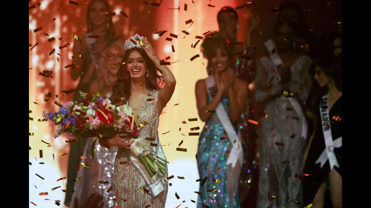 Miss India, Harnaaz Sandhu, is crowned Miss Universe during the 70th Miss Universe beauty pageant in Israel's southern Red Sea coastal city of Eilat. Pic/AFP